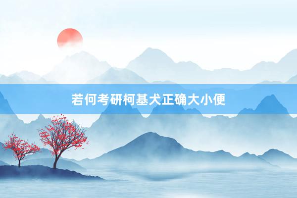 若何考研柯基犬正确大小便